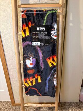 KISS Band Silk Touch Throw Blanket Large 50x70 Rock Band Portrait NWT